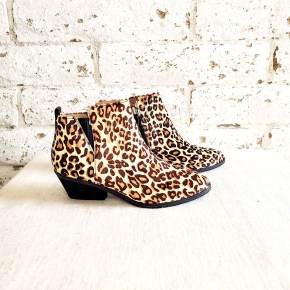 Shoes - Dr. Scholl’s Largo Ankle Bootie Animal Print Leather Boot Funky Casual SZ 7.5